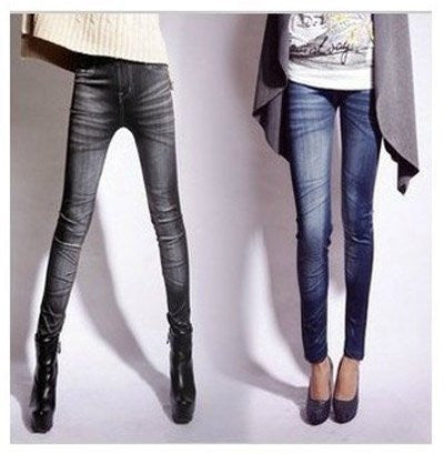 Women Stretch Stonewash Denim Jeans Skinny Leggings Pencil Pants Trouser For NW