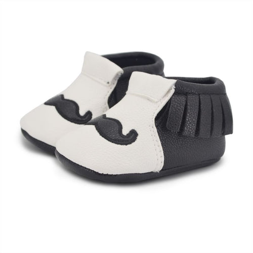 0-18 M Infant Newborn Baby Beard Tassel PU Shoes Soft Sole Crib Shoes Prewalker NW