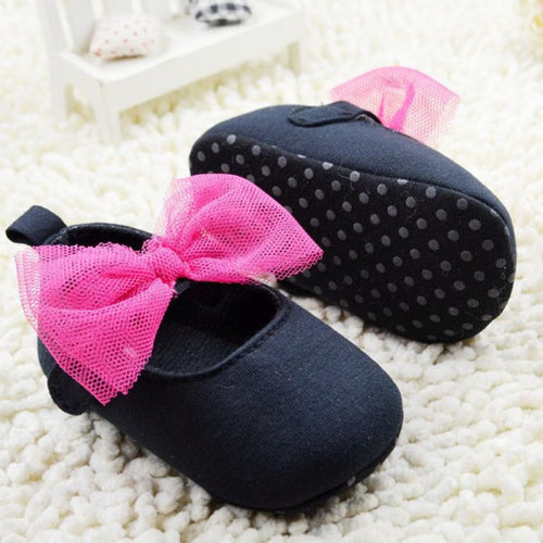 0-18 Months Infant Toddler Baby Shoes Kids Girls Soft Sole Bowknot Crib Shoes Newborn NW