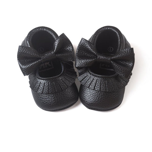 0-18M Fashion Baby Shoes Soft Sole Moccasin Newborn Babies PU Tassel Bowknot Slip-on Prewalkers Lisa's Store NW