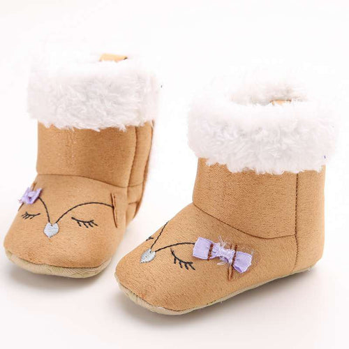 0-18M Hot Newborn Baby Girls First Plush Boots Toddler Infant Bebe Boots Soft Baby Shoes NW