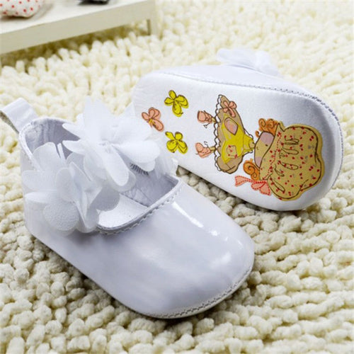 0-18M Infant Baby Girls Flower Princess PU Leather Toddler Crib Shoes Soft Sole First Walkers NW