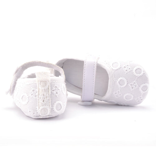 0-18M Infant Girls Crib Shoes Sweet Dot Flower Baby Bow Soft Sole Toddler Shoes Lisa's Store NW