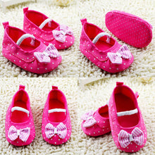 0-18M Infant Girls Ruffle Lace Crib Shoes Soft Slip On Dot Bowknot Prewalker Baby Shoes First Walkers NW