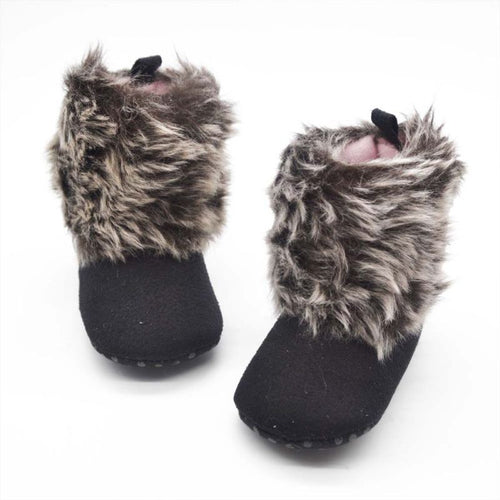0-18M Toddler Baby Fleece Snow Boots Infant Kids Wool Fur Shoes Prewalker NW
