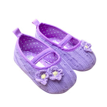 0-18M Toddlers Girl Shoes Princess Flower Cluster Knit Crib Shoes Crohet First Walkers NW