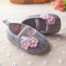 0-18M Toddlers Girl Shoes Princess Flower Cluster Knit Crib Shoes Crohet First Walkers NW