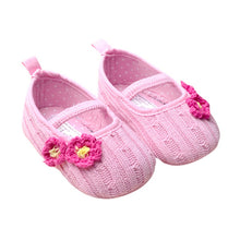 0-18M Toddlers Girl Shoes Princess Flower Cluster Knit Crib Shoes Crohet First Walkers NW