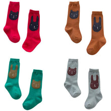 0-4 Y Girls Boy Kids Baby Socks Animal Bear Rabbit Cotton Anti-slip Knee High Socks NW