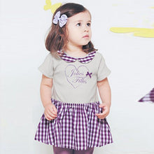 0-4 Years Hot Kids Baby Girls Dress Plaid Checks Heart One Piece Dresses Sundress NW