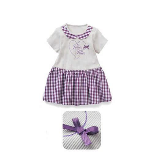 0-4 Years Hot Kids Baby Girls Dress Plaid Checks Heart One Piece Dresses Sundress NW