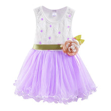 0-4Y Baby Girls Dress Sleeveless Lace Bow Flower Party Princess Tutu Dresses NW