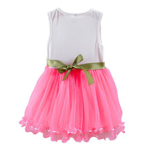 0-4Y Baby Girls Dress Sleeveless Lace Bow Flower Party Princess Tutu Dresses NW