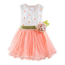 0-4Y Baby Girls Dress Sleeveless Lace Bow Flower Party Princess Tutu Dresses NW