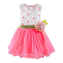 0-4Y Baby Girls Dress Sleeveless Lace Bow Flower Party Princess Tutu Dresses NW