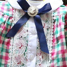 0-4Y Toddler Baby Girls Plaid Shirt Blouses Lace Lapel Bow Long Sleeve Kids Tee Shirts Tops NW