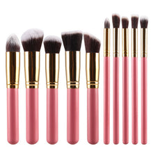 10pcs set Silver And Gold face makeup brush set powder blush contour foundation brush for face color cosmetics LZH7 NW