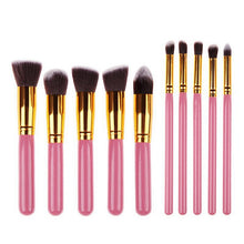 10pcs set Silver And Gold face makeup brush set powder blush contour foundation brush for face color cosmetics LZH7 NW