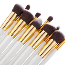 10pcs set Silver And Gold face makeup brush set powder blush contour foundation brush for face color cosmetics LZH7 NW