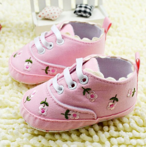 1pair Baby Girl Flower Shoes Baby Princess Shoes First Walkers Footwear Toddler Soft Sole Shoes NW