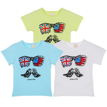 2-7Y Baby Short Sleeve T-shirt Boys Girls Kids Big Moustache Print Shirts NW
