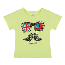 2-7Y Baby Short Sleeve T-shirt Boys Girls Kids Big Moustache Print Shirts NW