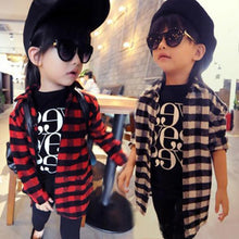 2-7Y Children Kids Boys Girls Shirts Long Sleeve Shirts Plaids Checks Tops Costume Shirt NW