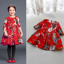 2-8Y New Kids Children Girls Floral Owl Print Princess Dress One Piece Party Dresses NW