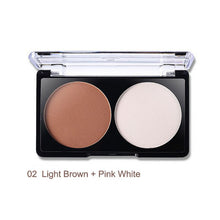 2 Colors set Face Shading Powder Contour Highlighter Bronzer Palette Set Trimming Makeup Face Contour Grooming Pressed Powder NW