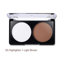 2 Colors set Face Shading Powder Contour Highlighter Bronzer Palette Set Trimming Makeup Face Contour Grooming Pressed Powder NW