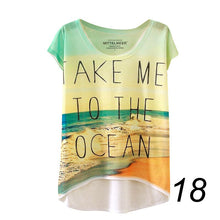 20 England Styles Girl Teenager Printed Loose Casual Short Sleeve Printing Bat Shirt Women Fashion Women Tops LZH7 NW