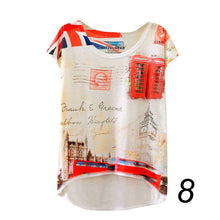 20 England Styles Girl Teenager Printed Loose Casual Short Sleeve Printing Bat Shirt Women Fashion Women Tops LZH7 NW