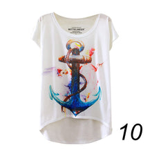 20 England Styles Girl Teenager Printed Loose Casual Short Sleeve Printing Bat Shirt Women Fashion Women Tops LZH7 NW