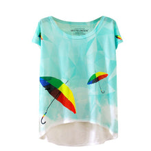 20 England Styles Girl Teenager Printed Loose Casual Short Sleeve Printing Bat Shirt Women Fashion Women Tops LZH7 NW