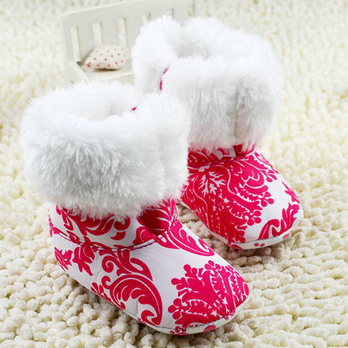 New Fashion Super Warm Baby Ankle Snow Boots Infant Shoes Red Antiskid Keep Warm Baby Shoes First Walkers NW