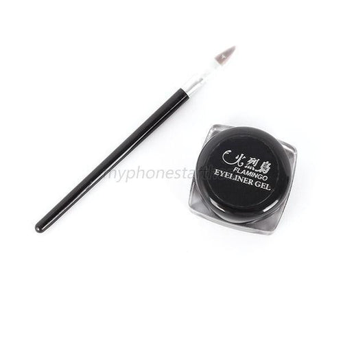 2 pieces lot Black Waterproof Eye Liner Eyeliner Gel Makeup Cosmetic Brush Makeup Set LZH7 NW