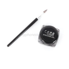 2 pieces lot Black Waterproof Eye Liner Eyeliner Gel Makeup Cosmetic Brush Makeup Set LZH7 NW