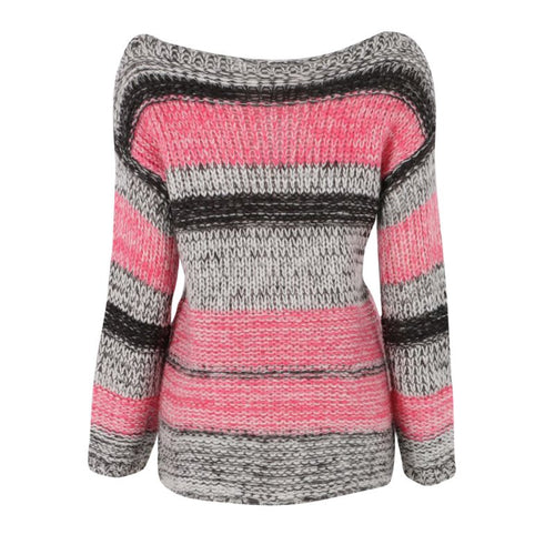 Brand Striped Women Sweater Long Sleeve Pullover Knitted Sweaters NW