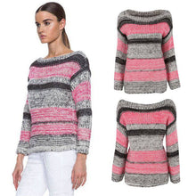 Brand Striped Women Sweater Long Sleeve Pullover Knitted Sweaters NW