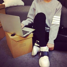 Women Stripes Sleeve Hoodies Casual Pullover Sweatshirt Outerwear Jacket CoatHG NW