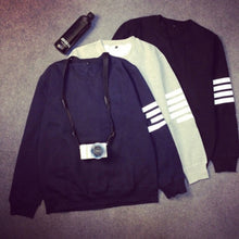 Women Stripes Sleeve Hoodies Casual Pullover Sweatshirt Outerwear Jacket CoatHG NW
