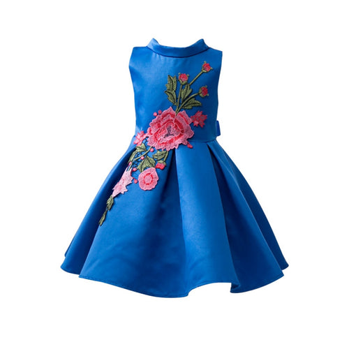 Baby Girl Princess Dress Kids Appliques Formal Floral Ball Gown Dresses Weeding Party NW