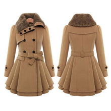 Fashion Europe Coat Belt Buckle trench Coat Double-breasted Long Sleeve Casual CoatLQ NW