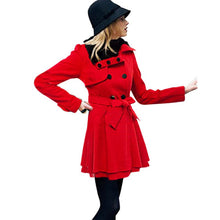 Fashion Europe Coat Belt Buckle trench Coat Double-breasted Long Sleeve Casual CoatLQ NW