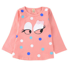 Hot Baby Kids Girl Clothes Cartoon Print T-shirts Tops Cute Cotton Long Sleeve Casual Children Tee Shirt Top NW