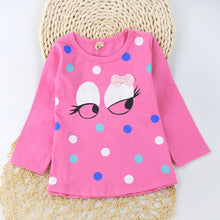 Hot Baby Kids Girl Clothes Cartoon Print T-shirts Tops Cute Cotton Long Sleeve Casual Children Tee Shirt Top NW