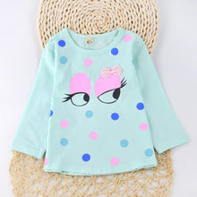 Hot Baby Kids Girl Clothes Cartoon Print T-shirts Tops Cute Cotton Long Sleeve Casual Children Tee Shirt Top NW