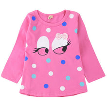 Hot Baby Kids Girl Clothes Cartoon Print T-shirts Tops Cute Cotton Long Sleeve Casual Children Tee Shirt Top NW