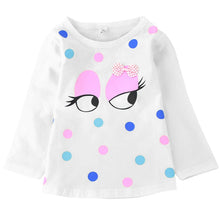 Hot Baby Kids Girl Clothes Cartoon Print T-shirts Tops Cute Cotton Long Sleeve Casual Children Tee Shirt Top NW