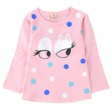 Hot Baby Kids Girl Clothes Cartoon Print T-shirts Tops Cute Cotton Long Sleeve Casual Children Tee Shirt Top NW
